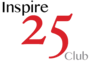 Inspire 25 Club red and black logo design.