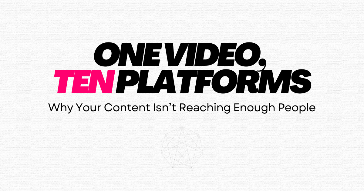 “One Video, Ten Platforms” representing multi-platform content distribution