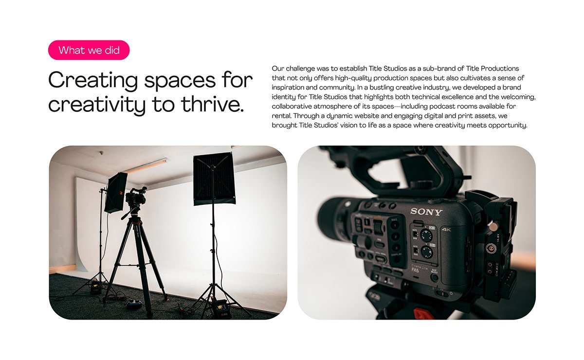 Professional video camera setup with tripod and studio lights.